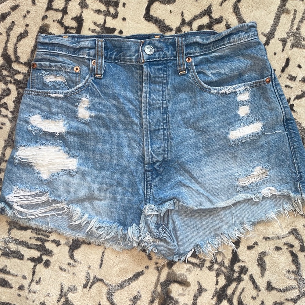 A&F high waisted denim shorts